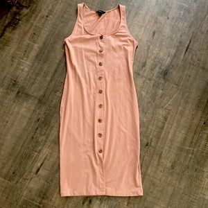 Forever 21 Pink/Taupe Button Down Dress